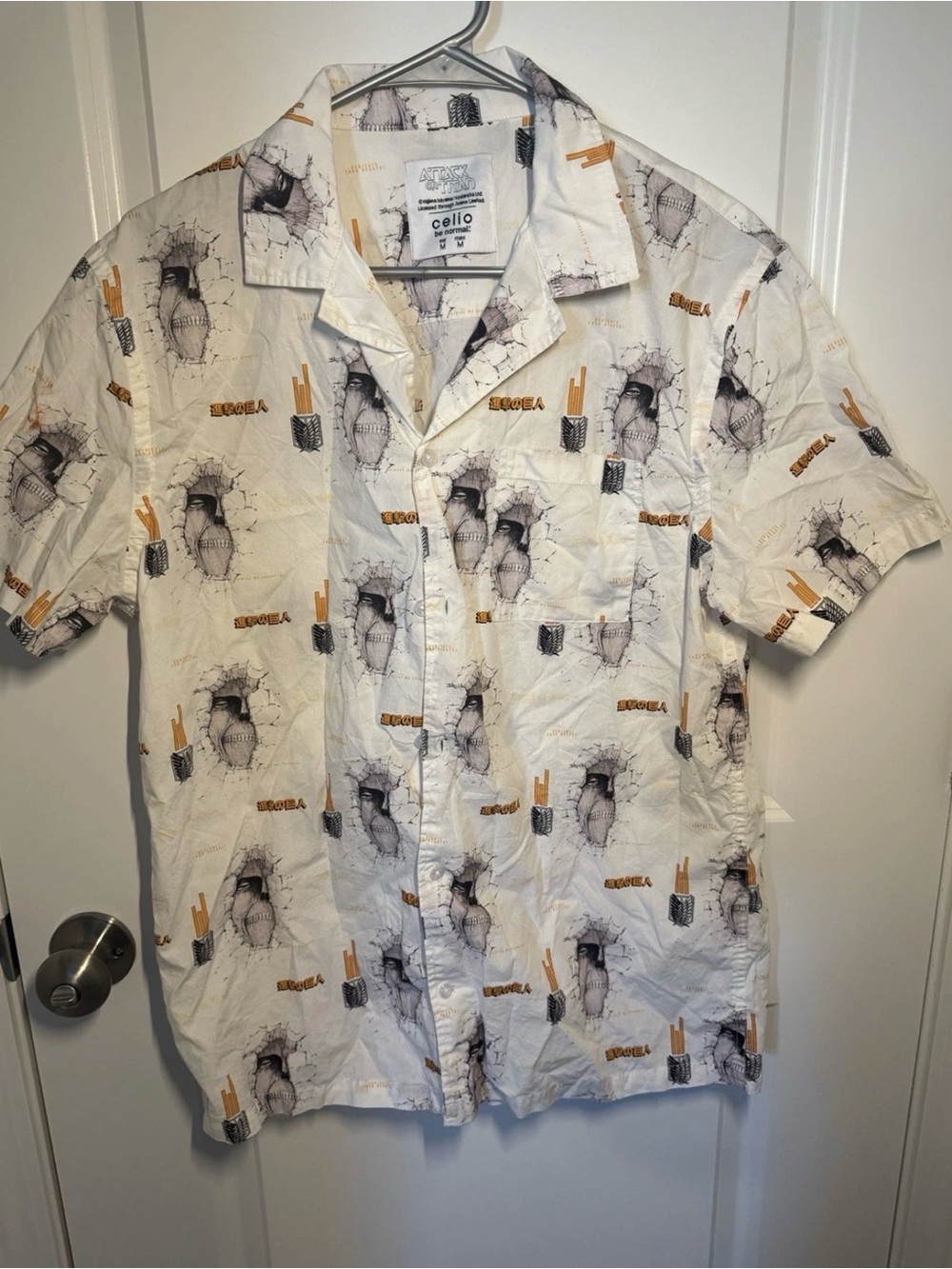 Attack on Titan button down shirt